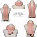 SOJOS Lightweight Ultra Soft Chenille Ribbed Thick Scarf Knit Shawl for Women for Fall Winter Shawl Wrap SC326 (Pink)