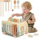 Vanplay Montessori Toys for 1 Year Old - Wooden Hammering Pounding Toys for One Year Old Girls Boy Gifts, 7 in 1 Learning Activities for Baby First Christmas Birthday Gifts for Toddlers 1-3-2-4