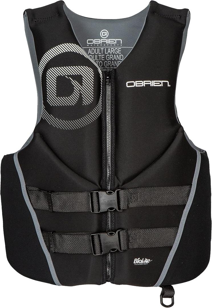 O'Brien Men's Traditional Neoprene USCGA Life Jacket, Medium, Black
