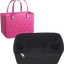 Lckaey Rubber Beach Bag Organizer Compatible with Bo Bag Tote,Divider Pouch for Bo Bags Accessories Felt Insert3018 Black-L