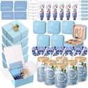 Teenyyou 60 Pcs Bridesmaid Proposal Gifts Bridesmaid Box Set Maid of Honor Gift Wedding Bridal Shower Include Jewelry Box Glass Cup Scrunchies Hair Knotted Bracelets Hand Cream Lip Balm Cards(Blue)