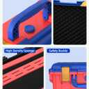 Travel Carrying Case for Nintendo Switch 2 & Accessories, All in One Protective Case, Hard Shell Cases with 12 Game Cards Slots, Waterproof Storage Organizer Box for Dock, Pro Controller-Red&Blue
