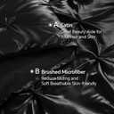 BEDELITE Satin Comforter Set King Size, 7 Pieces Pintuck Bed in A Bag with Comforter, Flat Sheet, Fitted Sheet, Pillowcases, Shams, Soft Cozy Similar to Silk Bed Set for All Seasons (Black)