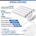 3'' 19 Ft Mini Split Line Cover Set, PVC & PP Ductless Pipe Cover Universal for Mini Split AC & Central AC, White AC Lineset Cover