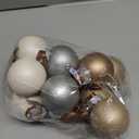 12 Pcs Modern Neutral Christmas Ball Ornaments Set 2.4 Inch Rustic White Brown Xmas Baubles Shatterproof Textured Farmhouse Modern Christmas Decor for Xmas Tree Holiday Indoor Home Decor