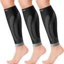 CAMBIVO Calf Compression Sleeves for Men & Women  Footless Socks for Shin Splint & Leg Pain Relief (1- or 3-Pair Options) (XX-Large, Gray)