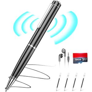64GB Digital Voice Recorder - ZIPCIDE Digital Voice Activated Recorder with AI-Intelligent Noise Reduction, Voice Activated Sound Audio Tap Recorder Device for Lectures Meetings, Work, Interviews