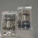 110-Piece Resin Sewing Buttons Set, 4-Hole Round Buttons, 15mm/20mm/25mm, 5 Colors for Blazers and Coats Brown/Black