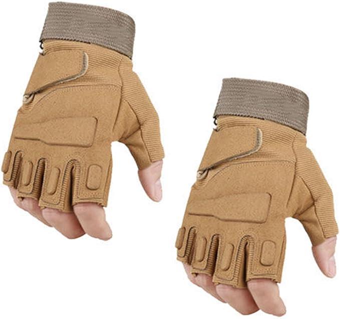 Half Finger Glove Fingerless Finger Back Protective Breathable for Driving, Cycling, Fingerless Climbings Mountaineering Motorbike Grip, M