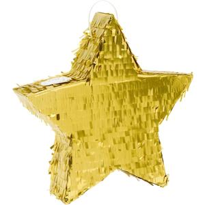 Sparkle and Bash Gold Star Pinata for Kids Birthday, Twinkle Twinkle Little Star Gender Reveal Party Decorations, Baby Shower (Small, 13 x 3 In) - Mini Pinata