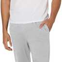 Hanes Men's Cotton Jersey Jogger, Knit Sweatpants with Pockets, Jogger, Cinched Cuff and Straight Leg, Large