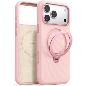 TORRAS Q3 Wind for iPhone 17 Pro Case Silicone, 360 Magnetic Stand, Fit for MagSafe, Camera Control, Safe Soft Elegant Phone Case for iPhone 17 Pro 6.3'', Powder Pink