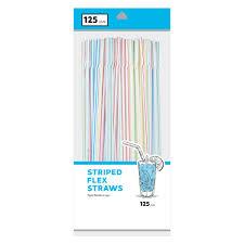 Striped Flex Straws 125 count