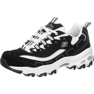 Skechers Sport Women's D'Lites Memory Foam Lace-up Sneaker, Biggest Fan Black/ White, 7 M US