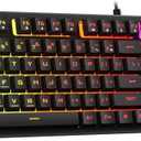 Redragon K521 Upgrade Rainbow LED Gaming Keyboard, 104 Keys Wired Mechanical Feeling Keyboard with Multimedia Keys, One-Touch Backlit, Anti-Ghosting, Compatible with PC, Mac, PS4/5, Xbox (Black)