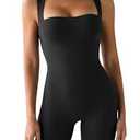 Sunzel Athletic Romper for Women Workout Tank Top Bodysuit One Piece Buttery Soft Jumpsuit Scrunch Shorts Yoga Gym Outfit, Size Small