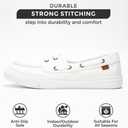 Project Cloud Sneakers for Women - Memory Foam Spring Shoes for Women Footwear - Slip-On Boat Shoes - Non Slip Fashion Sneakers - Lightweight Loafers (Seasalt, Whit, 10) White