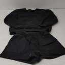 MEROKEETY Women's 2025 Fall Oversized Batwing Sleeve Lounge Sets Casual Top and Shorts 2 Piece Outfits Sweatsuit (Medium, Black)