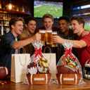 24 Set Footballs Party Baskets for Gifts Empty with Cellophane Basket Bows Football Senior Night Market Tray Cardboard Basket to Fill for Sports Party Favors Holiday Gifts Packaging