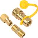 GASPRO 3/8 Inch Natural Gas Quick Connect Fittings, Natural and Propane Gas Hose Plug Set, 100% Solid Brass