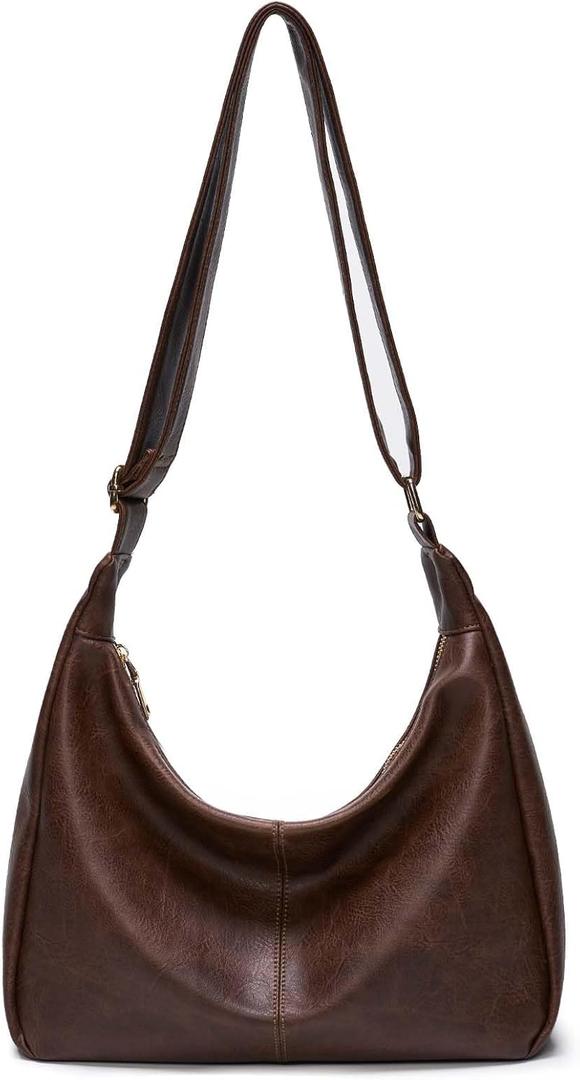 Purses for Women Slouchy Shoulder Bag Hobo Bag Soft Vegan Leather Adjustable Wide Strap Crossbody Tote Multi Pocket Handbags