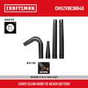 CRAFTSMAN CMXZVBE38640 2-1/2 in. Gutter Cleaning Wet Dry Vac Attachment Kit, Industrial-Grade Shop Vacuum Accessory for Cleaning or Blowing Debris from Gutters, Fits 2-1/2 in. Hose Diameter