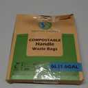 GREENER WALKER 100% Compostable Trash Bags with Tie Handles, 1.6 Gallon-150Bags, Food Scrap Kitchen Waste Bags with EN13432 Certified