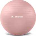 Trideer Exercise Ball Yoga Ball,Office Seating & Balance Ball Chair, Stability Ball for Pilates, Physical Therapy,Core Training & Balance Improvement & Stretching (L(23-26ines/58-65cm), Blush Dawn Pink)