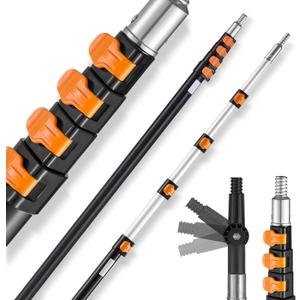 VEVOR Telescopic Extension Pole, 7-30 FT Multi-Purpose Extension Pole, Sturdy Aluminum Alloy Paint Extendable Pole with Flip-Lock Design, Telescopic Pole for Painting, Dusting and Cleaning