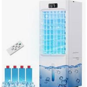 Windowless Portable Air Conditioners, 3-IN-1 Evaporative Air Cooler, 6L Swamp Cooler with 4 Ice Packs, 4 Modes & 3 Speeds, Auto Oscillating, 12H Timer, 17FT Remote, Cooling Fan for Home