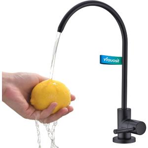 VFAUOSIT Water Filter Faucet, Drinking Water Faucet Fits Most Reverse Osmosis or Water Filtration System, Lead-Free Stainless Steel Non-Air Gap Black RO Water Dispenser Faucet for Bar/Kitchen Sink (Matte Black-03)