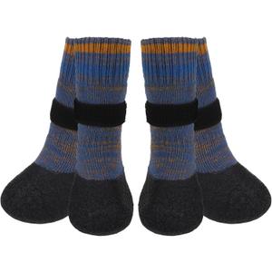 Mihachi Anti Slip Dog Socks, Dog Boots for Hardwood Floors Prevent Licking, Traction Control Waterproof Rubber Sole Paw Protectors for Small Medium Large Dogs, Blue X-Large