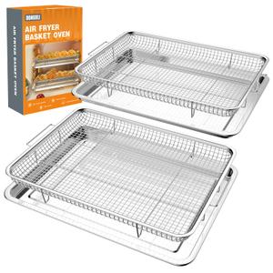 DONGULI Air Fryer Basket for Oven Sheet Pan with Wire Rack(2 Pack)