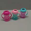 Nuby Clik-It Grip N' Sip Soft Spout No-Spill Training Sippy Cup with Handles - (3-Pack) 10 oz - 4+ Months - Aqua/Purple/Pink