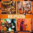 3 Set Halloween Pumpkin Candle Holders DIY Halloween Decorations Set Include Grimace Tealight Votive Candlestick Holders, LED Candle, Witch Hat, Spider, Ribbon to Create a Thrilling Atmosphere