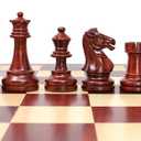 House of Chess - Grand Master Staunton Tournament Chess Set Pieces - King Size: 3-3/4" (Broad Base) + 2 Extra Queens - Blood Rosewood/Boxwood