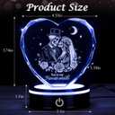 Valentine's Day Gifts for Her Him Wife with LED Colorful Base Romantic Anniversary Wedding Gifts for Her Birthday Gift Crystal Keepsakes Presents(Skeleton)
