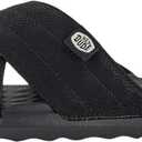 Hey Dude Women's Christi Slide Distressed | Women's Shoes | Women Slip-on Sandals | Comfortable & Light-Weight (5, Black)