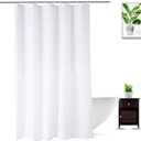 Fabric Shower Curtain Liner 54 x 74 Inch, White Polyester Bathroom Shower Curtains, Heavy Duty, Hotel Quality, Machine Washable, 54x74 Inches