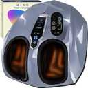 MIKO Foot Massager Machine - Deep Kneading, Shiatsu, Air Compression, and Heat Therapy - Plantar Fasciitis, Diabetics, Neuropathy, Fits Up to Men Size 12