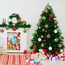 DIYDEC 18pcs Christmas Balls Ornament 2.4 Inch Glittering Hanging Xmas Balls for Tree Decoration Swirl Candy Cane Elf Balls Red Green Plastic Christmas Baubles for Home Indoor Holiday Party Decor (6cm)