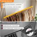 Heavy Duty Clothes Rack, Rolling Clothing Rack for Hanging Clothes Load 650 LBS with 2 Sturdy Shelves, Metal Garment Rack with Wheels for Bedroom, Laundry Room, Retail Store, Silver
