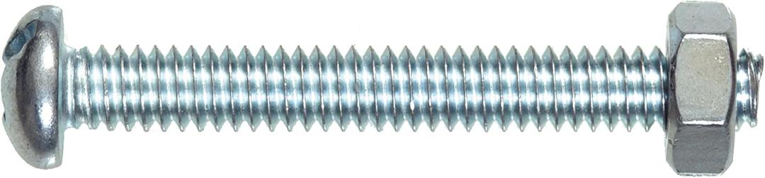 The Hillman Group 7671 Round Head Combo Machine Screw with Nut, 8-32-Inch x 1-Inch, 10-Pack