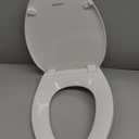 WSSROGY Toilet seat Elongated with Slow Close Hinges, Four Bumpers Never Loosen and Easily Remove, Two Sets of Parts, Plastic, White