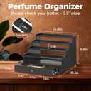 EsLuker.ly Perfume Organizer Cologne Holder Stand for Men, Wooden Cologne Display Shelf for Dresser Countertop, 5 Tier Large Capacity Storage Rack with Drawer, Keep Fragrance Neat & Accessible (Black, 5 Tier)