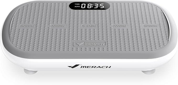 MERACH Vibration Plate Exercise Machine, Vibration Plate 440 Lbs Capacity, Bluetooth and Silicone Pedal, Stimulate Deep Fat, Vibration Plate for Lymphatic Drainage, Vibrating for Weight Loss