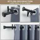 Window Curtain Rods 72 to 144 Inches, 1 Inch Heavy Duty Modern Decorative Telescoping Drapery Rod with Solid Aluminium Alloy Brackets and Square Finials, Length Adjustable, Matte Black