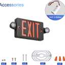 GZRUIYANG Black Housing Exit Sign with Emergency Lights Red, LED Emergency Exit Light with Battery Backup, UL 924 Certified, AC 120/277V, Commercial Emergency Lights Combo for Business - 1 Pack