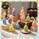 Conelist 12 Pcs Easter Egg Candles with Egg Cartons, Faux Chicken Eggs Candle for DIY Spring Displays Easter Party Decorations Home Supplies Housewarming Gifts