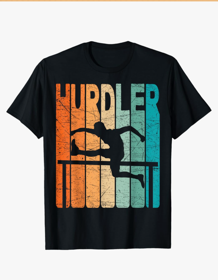 Hurdler Vintage Hurdles Retro Hurdle Runner T-Shirt, Size Medium
